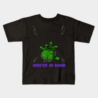 monster on board halloween maternity shirt Kids T-Shirt